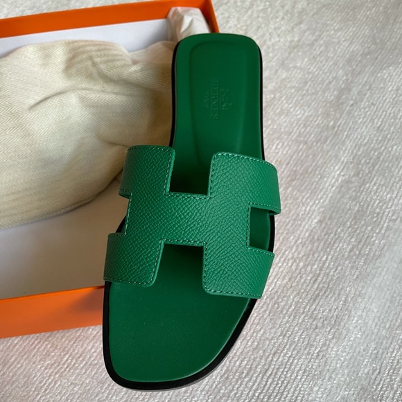 SOLD HERMÈS OF PARIS SANDEL FEMME ORAN VEAU EPSOM SIZE 35 SIZE 5 US - AUTHENTIC - Picture 7 of 11